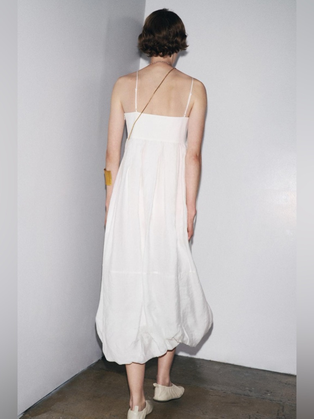 ZARA Long strappy dress with voluminous hem.  M NWT - Picture 2 of 14